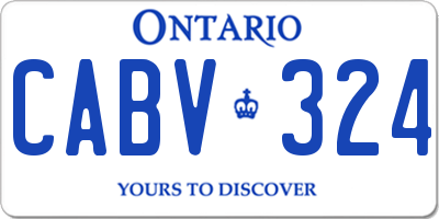 ON license plate CABV324