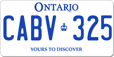 ON license plate CABV325