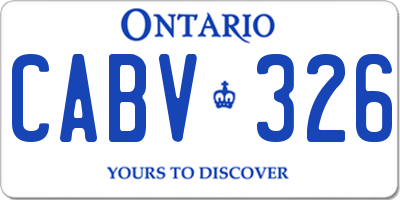 ON license plate CABV326