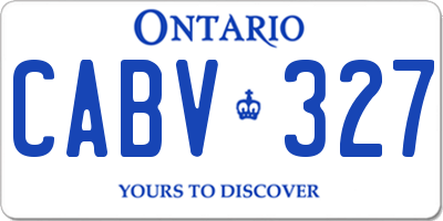 ON license plate CABV327