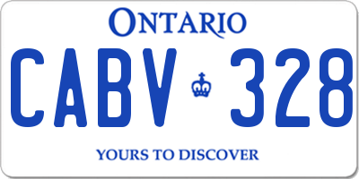 ON license plate CABV328