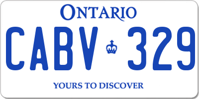 ON license plate CABV329