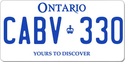 ON license plate CABV330