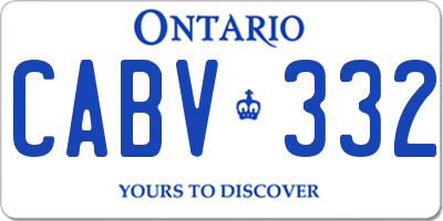 ON license plate CABV332