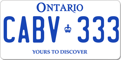 ON license plate CABV333