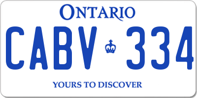 ON license plate CABV334