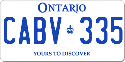 ON license plate CABV335