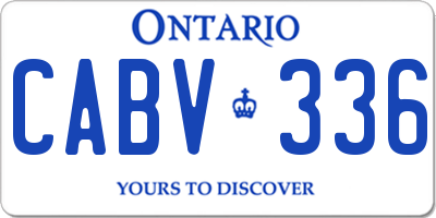 ON license plate CABV336