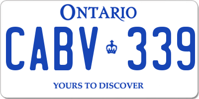 ON license plate CABV339