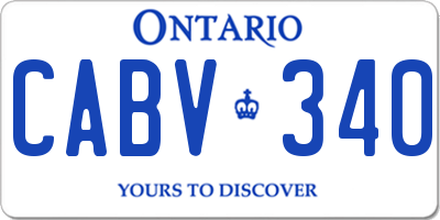 ON license plate CABV340