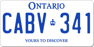 ON license plate CABV341