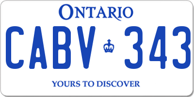 ON license plate CABV343