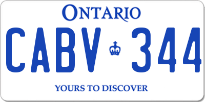 ON license plate CABV344