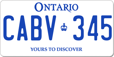 ON license plate CABV345