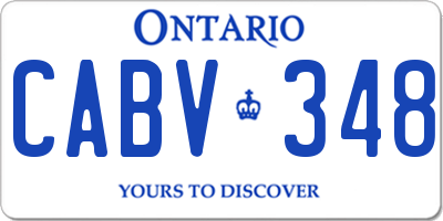 ON license plate CABV348