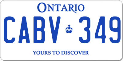 ON license plate CABV349