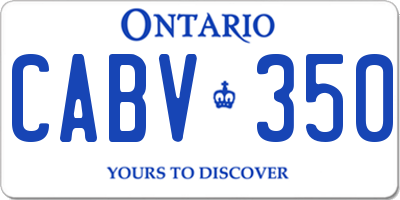 ON license plate CABV350