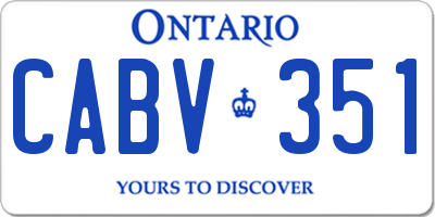 ON license plate CABV351