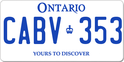 ON license plate CABV353