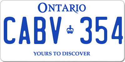 ON license plate CABV354