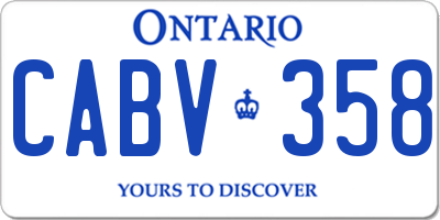 ON license plate CABV358