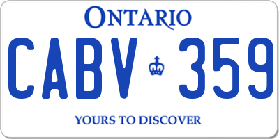 ON license plate CABV359