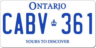 ON license plate CABV361