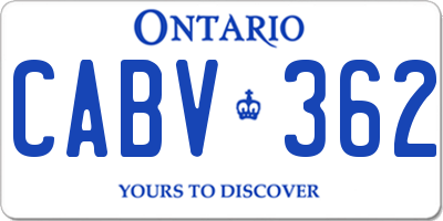 ON license plate CABV362