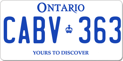 ON license plate CABV363