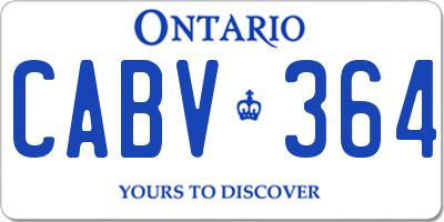 ON license plate CABV364