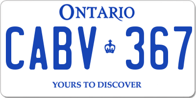 ON license plate CABV367