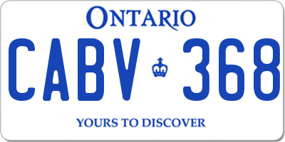 ON license plate CABV368