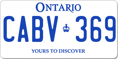 ON license plate CABV369