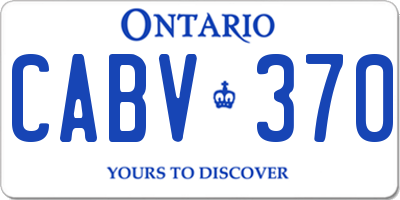 ON license plate CABV370