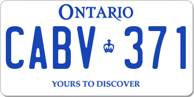 ON license plate CABV371