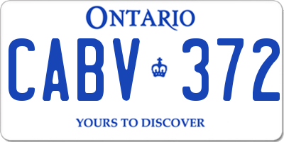 ON license plate CABV372