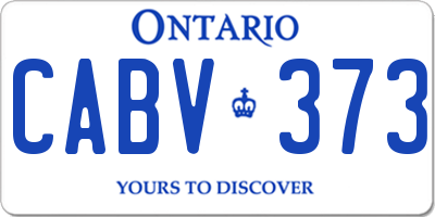 ON license plate CABV373