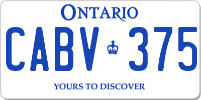 ON license plate CABV375