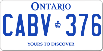 ON license plate CABV376