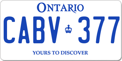 ON license plate CABV377