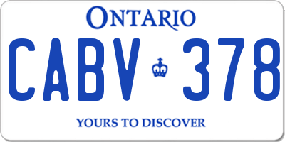 ON license plate CABV378