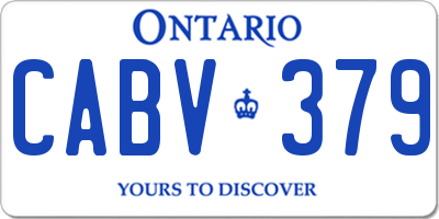 ON license plate CABV379