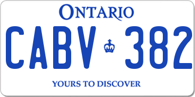 ON license plate CABV382