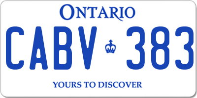 ON license plate CABV383