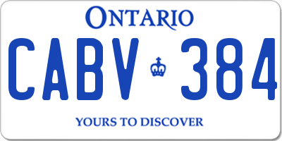 ON license plate CABV384