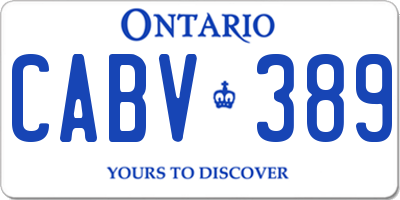 ON license plate CABV389