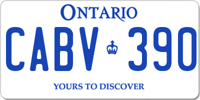 ON license plate CABV390