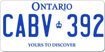 ON license plate CABV392