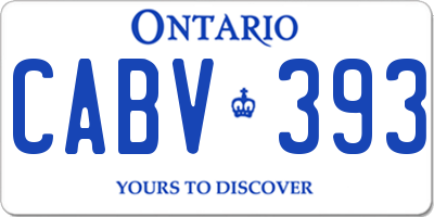 ON license plate CABV393