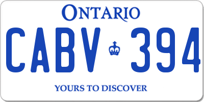 ON license plate CABV394